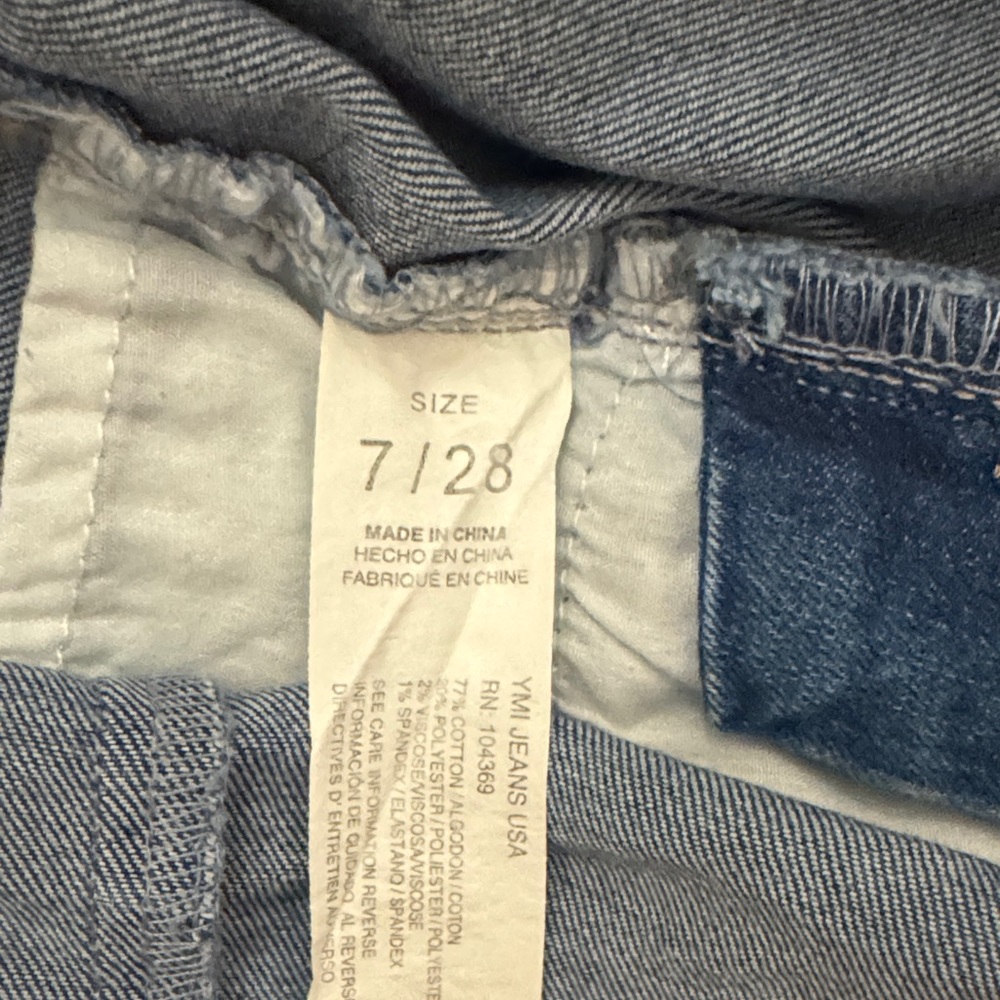 YMI — Blue Denim Overall Cut-Off Shorts - Picture 8 of 12